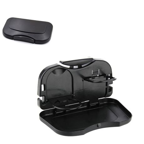 Car Back Seat Foldable Dining Tray Beige Multi function 15x26 cm