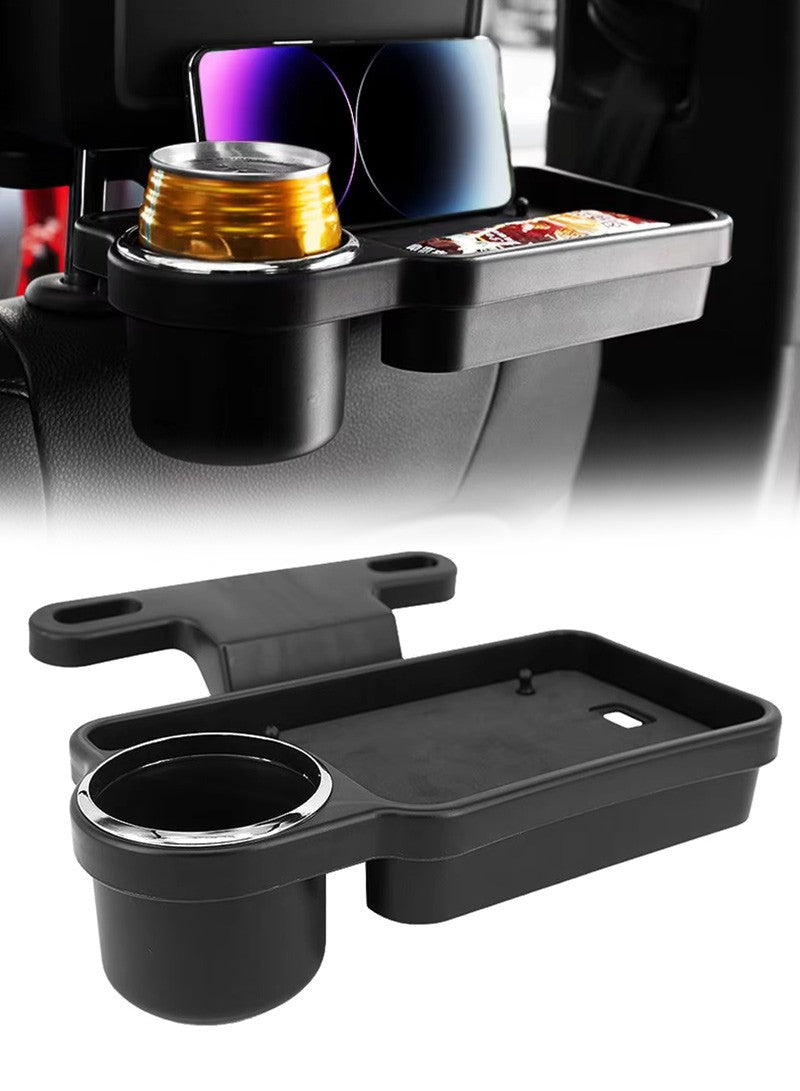 Car Back Seat Multi-Functional Foldable Tray With Drink Pocket