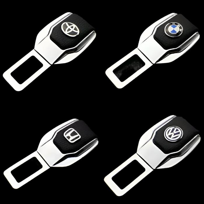 Branded Metal Seat Belt Extender Clip 2-Piece Set
