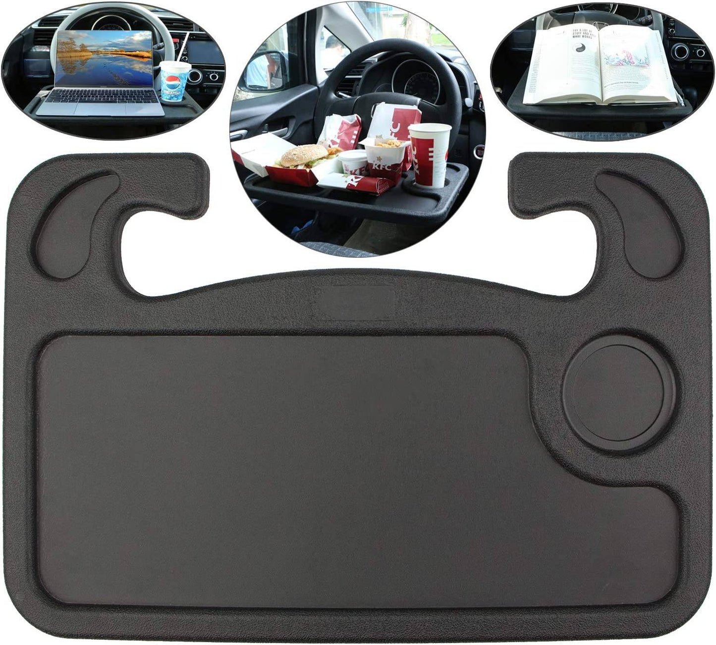 Car Steering Wheel Tray Black 40x27 cm
