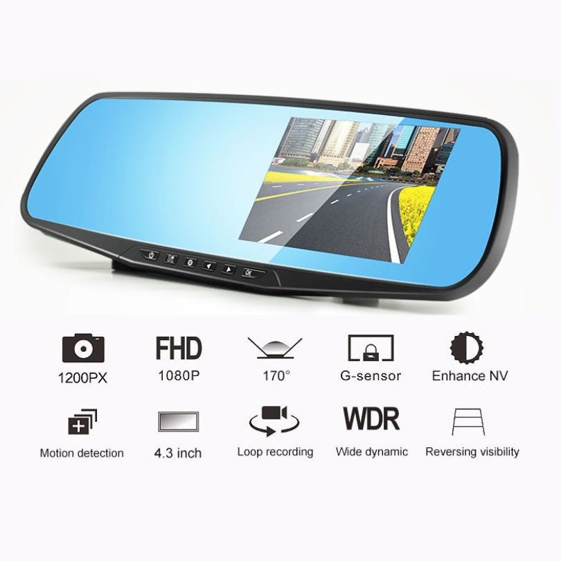 Vehicle DVR Monitor Mirror 7 inch with camera included