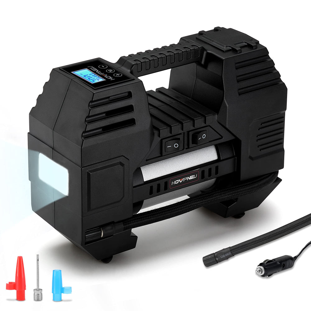 Digital Metal 12V Air Compressor Digital Tire Inflator Portable w Led 6108B