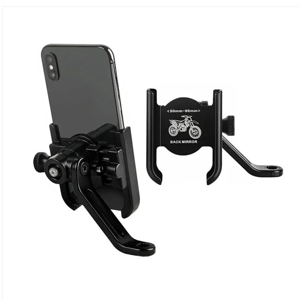 Motorcycle / Bicycle Phone Holder Rotatable Aluminium Black