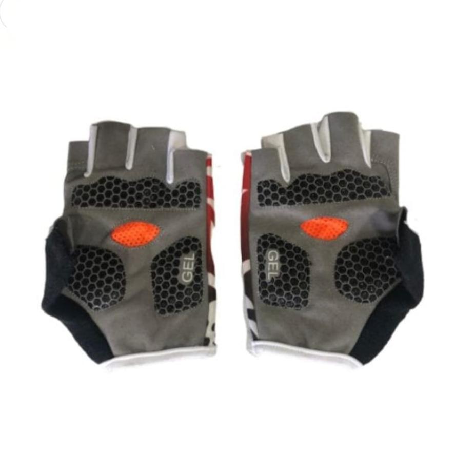 Unisex Red & Gray Bike Gloves