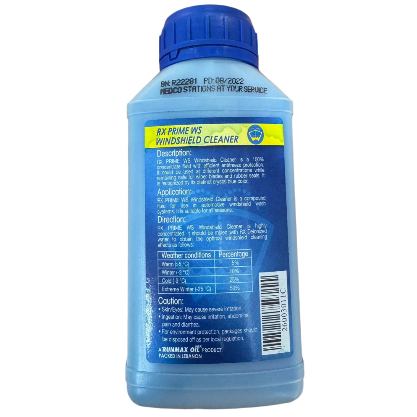 RUNMAX Prime Windshield Cleaner Liquid 250 ml