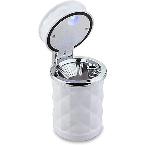 White Car Ashtray with LED Light