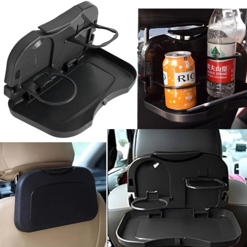Car Back Seat Foldable Dining Tray Beige Multi function 15x26 cm