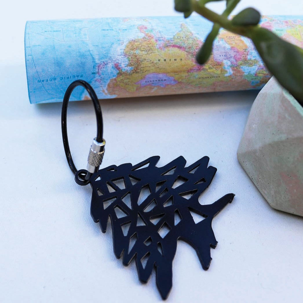 Steel Key Chain Lebanon Cedar Tree
