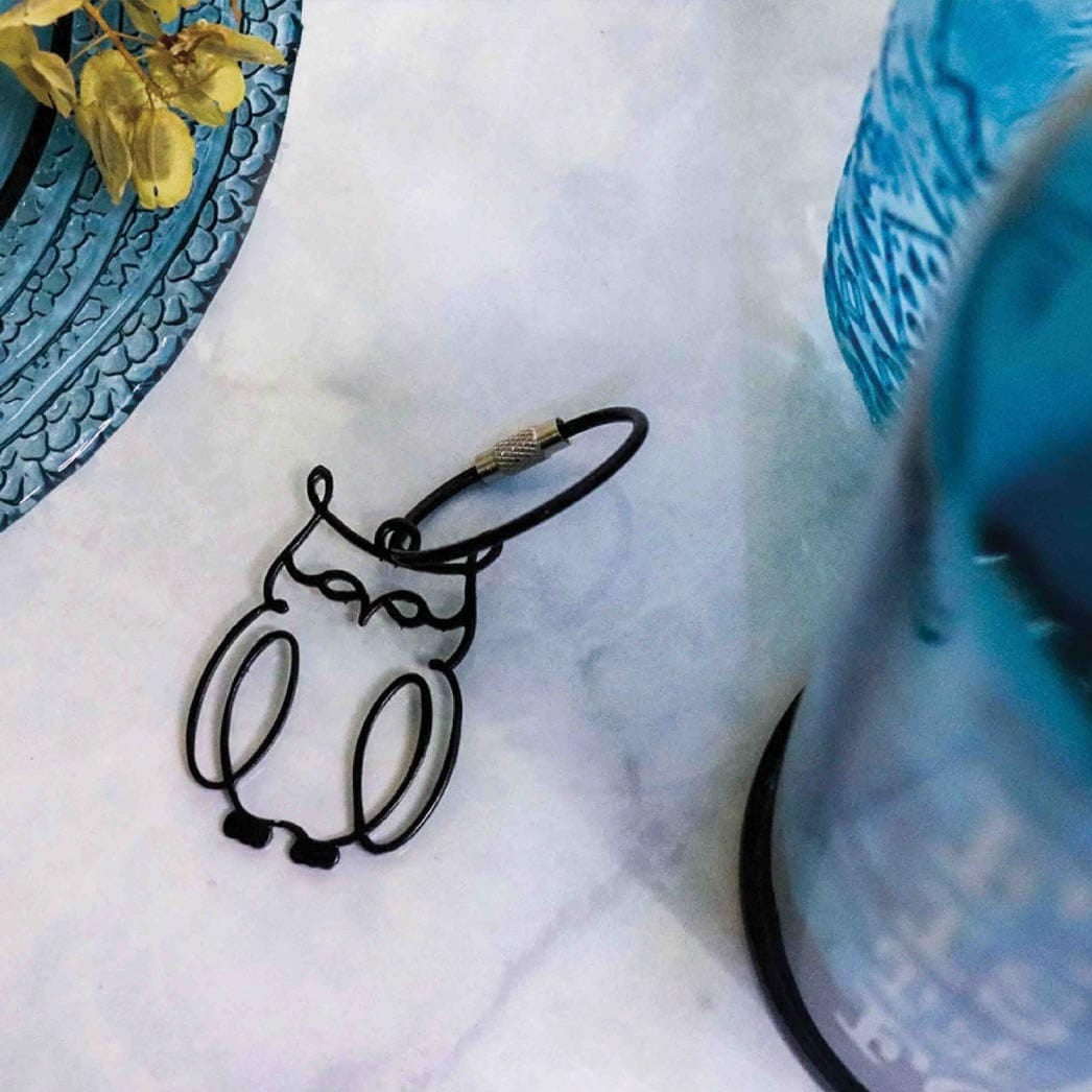 Steel Key Chain Owl