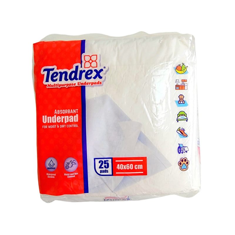 Tendrex Absorbent Multipurpose Under Pads 60x40 cm - 25 ct