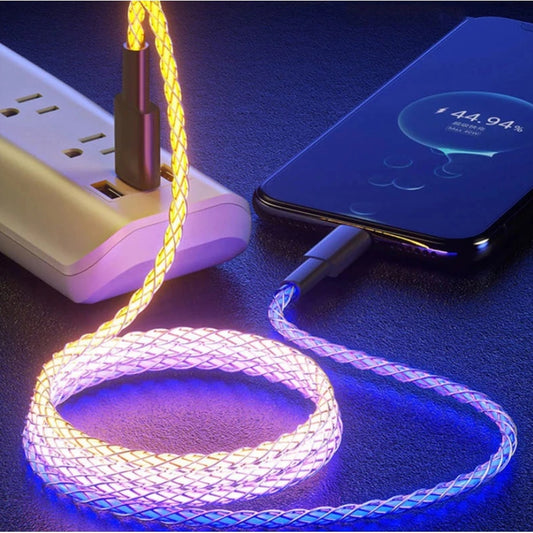 Awei Super Fast Charger Data Cable USB to Type-C  RGB colors 100 cm