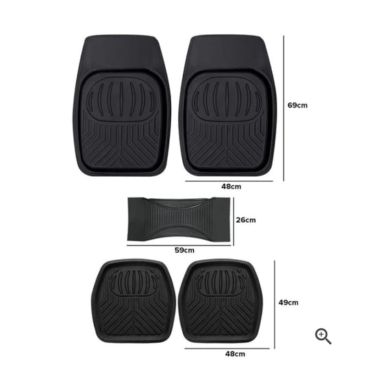 Set of black car floor mats
