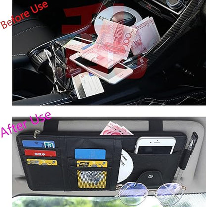 Car Sun Visor Multi-Pocket Organizer