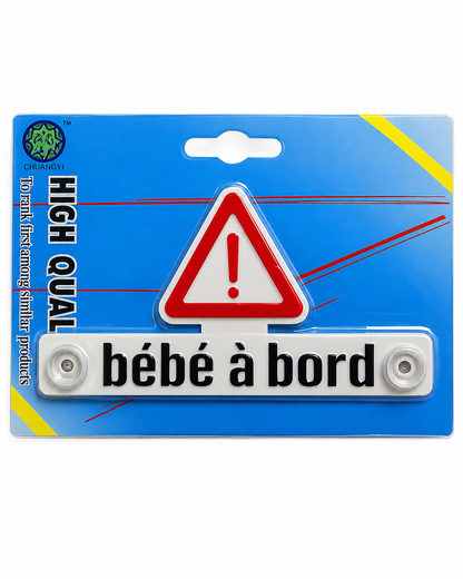 Car Window Sign “Bébé à Bord”