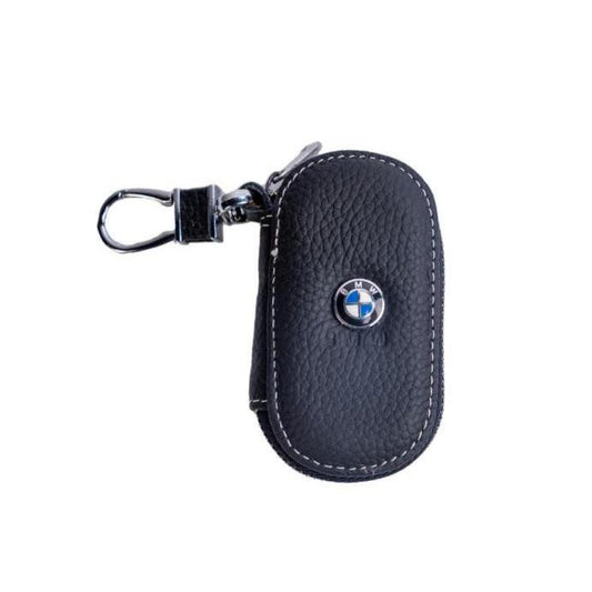 Black Key Chain w Leather Cover Car Logo