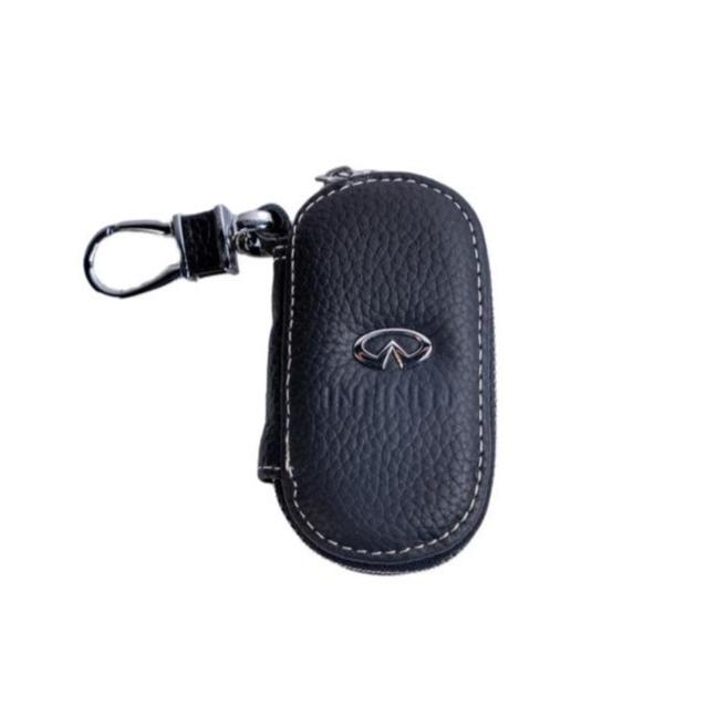 Black Key Chain w Leather Cover Car Logo