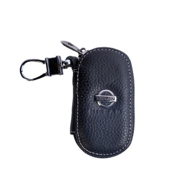 Black Key Chain w Leather Cover Car Logo