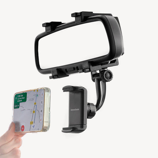 Car phone holder with smartphone and GPS device,