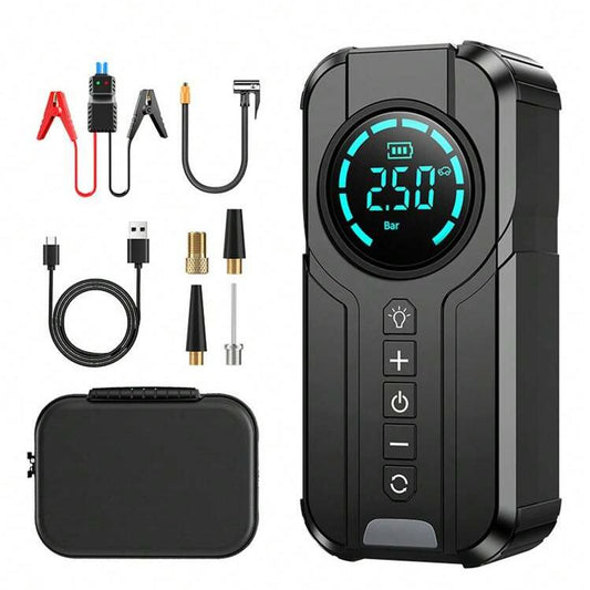 Jump Starter 4 in 1 w Air Compressor, Flashlight & Power Bank 12 V