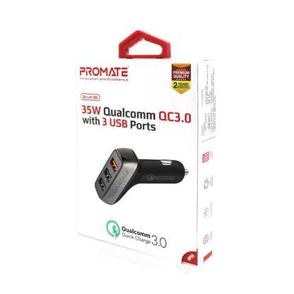 Promate 3-Port USB-A Car Charger