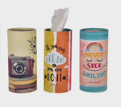 Cylinder Refillable Napkins Tissue Box