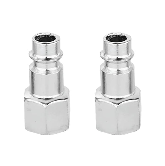 Two silver metal connectors