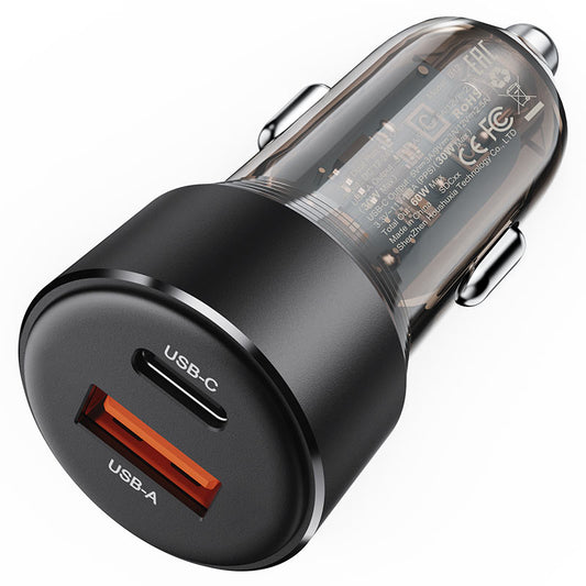 Acefast Car Charger USB & C Ports 60W