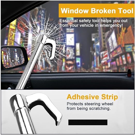 Steering Wheel to Brake Pedal Lock Car Anti Theft Adjustable Chrome